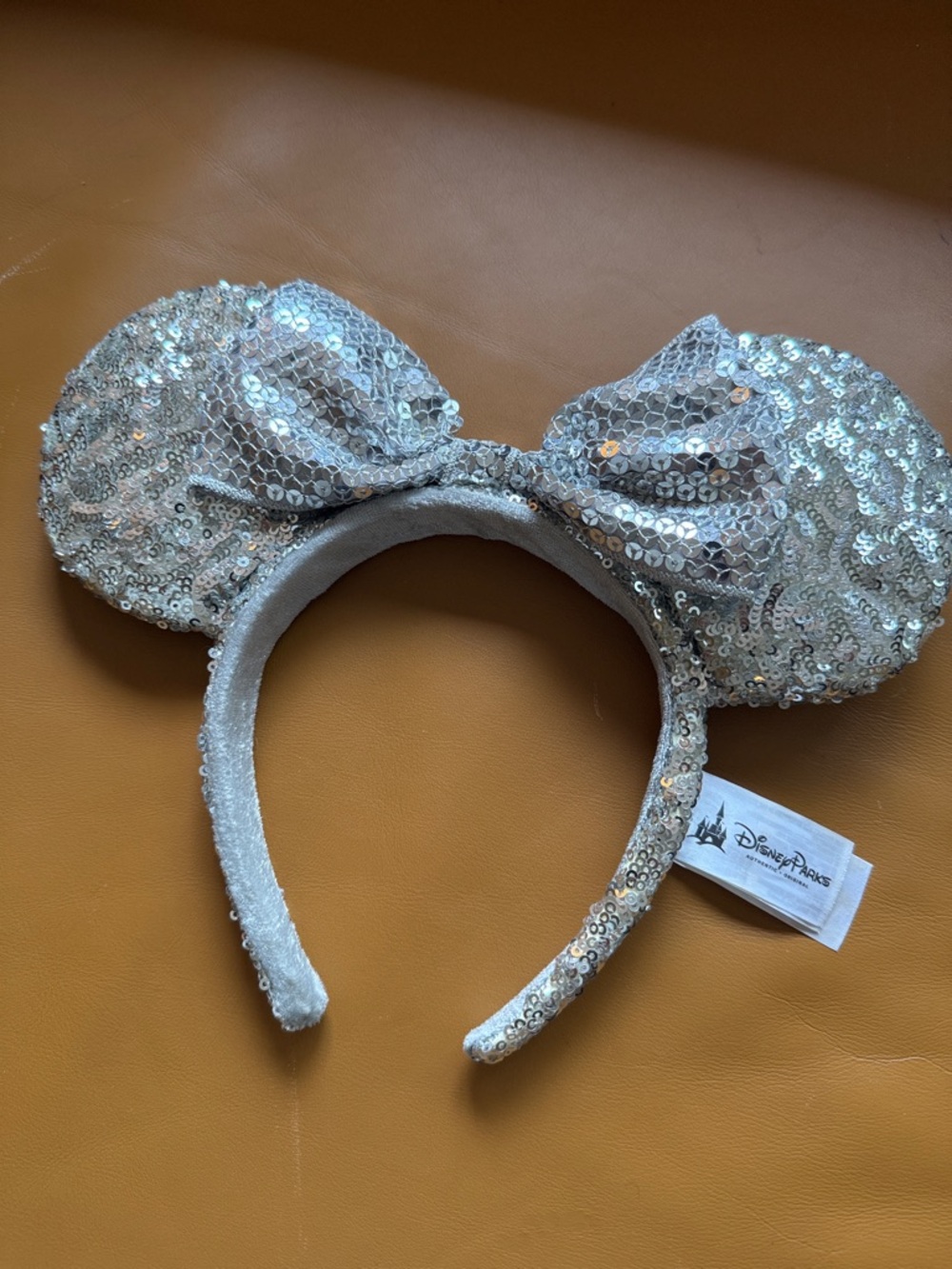 Disney Silver Sequin Minnie Ears Headband with Tag